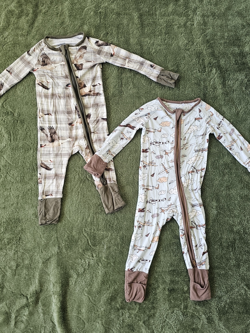 Unbranded Bamboo Sleepers 3-6 Months Ducks Woodland Lake Airplanes Boy Neutral